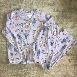 Carole Hochman Women's Medium Fleece Pajamas Set Purple Mannequin Fashion Print